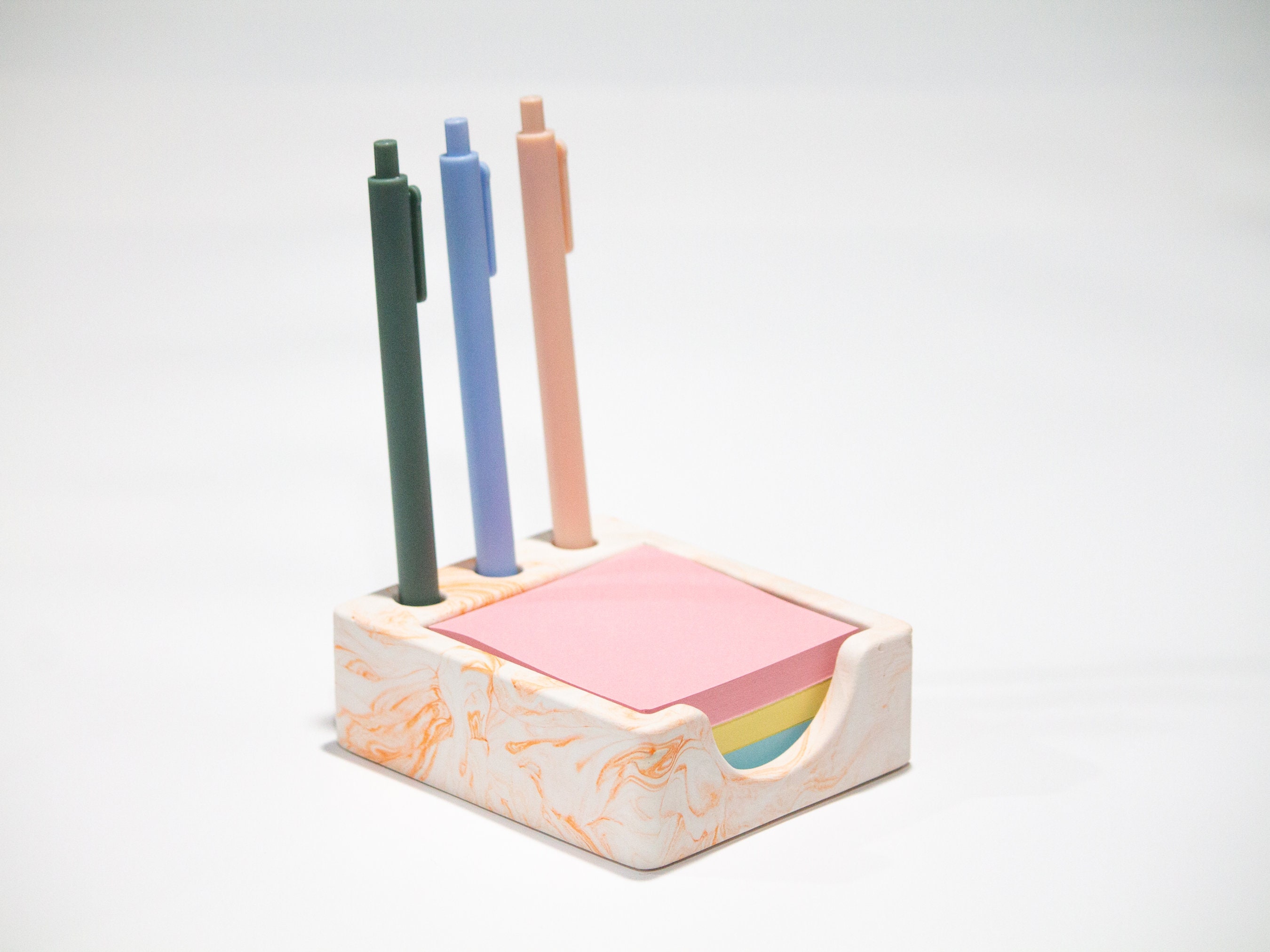 Concrete Sticky Note Holder, 3x3 Notes Stand for Desk Organizer, Office ...