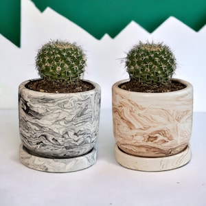 Concrete Planter with Drainage, Unique Planter for Office Desk, Outdoor Planters, Handmade Planter, House Planter, Modern Planter
