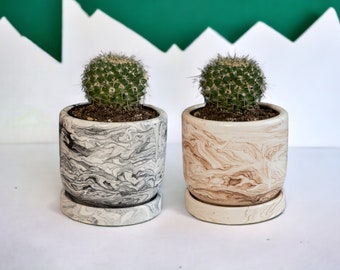 Concrete Planter with Drainage, Unique Planter for Office Desk, Outdoor Planters, Handmade Planter, House Planter, Modern Planter