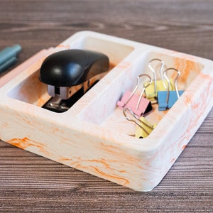 Concrete Desk Organizer for Desk, Concrete Paper Clip Holder, Catchall Tray, Desk Set, Office Organizer, Home Office Decor, Modern Decor