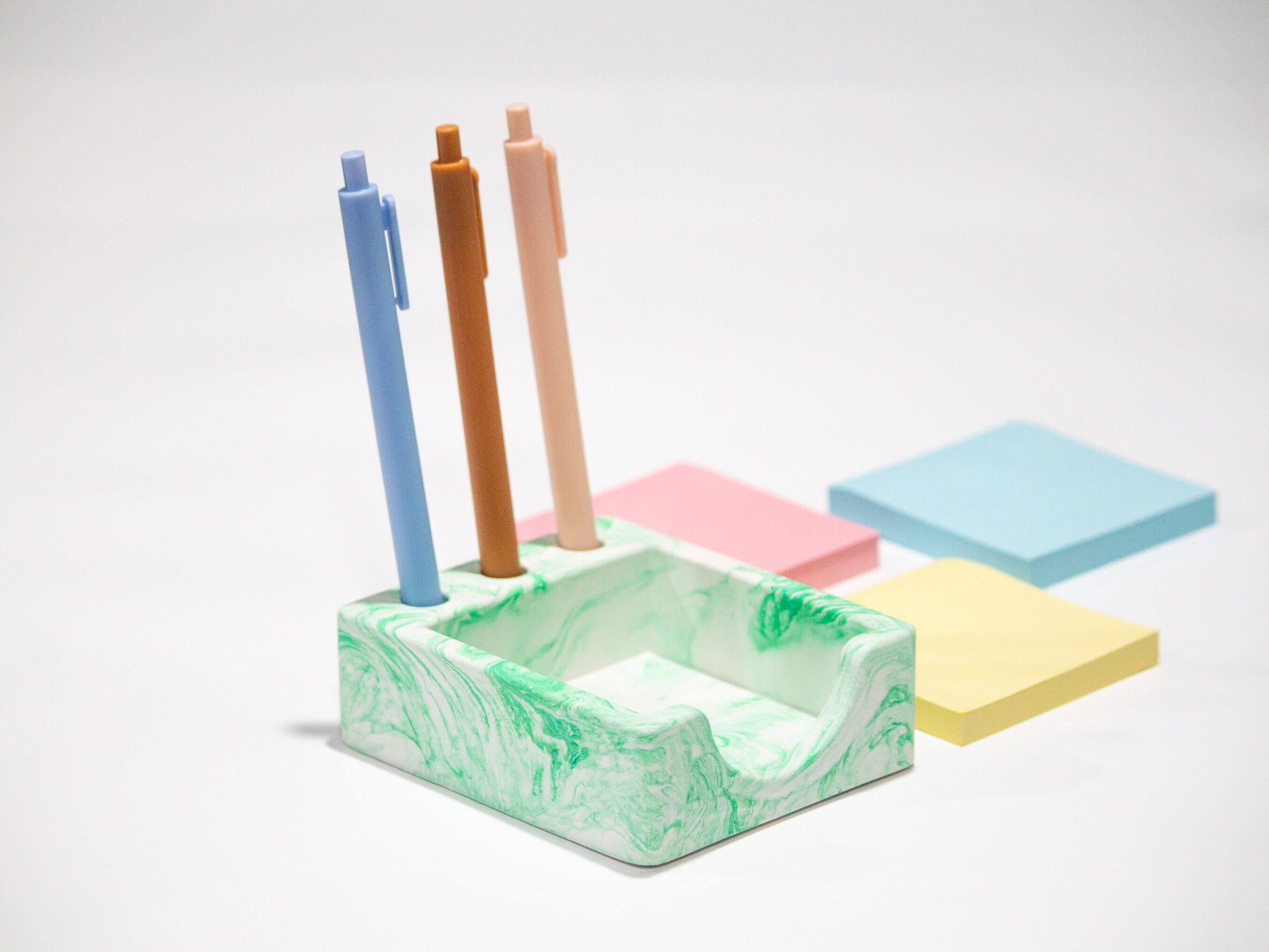 Concrete Sticky Note Holder, 3x3 Notes Stand for Desk Organizer, Office ...
