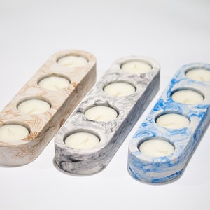 4 Piece Tealight Holder, Concrete Candle Holder, Modern Wedding Table Centerpiece, Tealight Candle Holder, Holiday Dinner Table Centerpiece