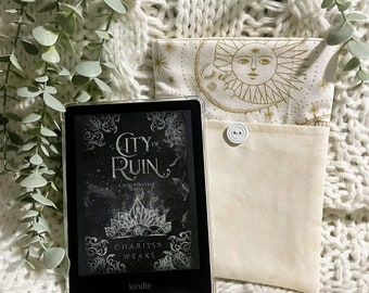 Small, Moon and Sun e-reader/book sleeve, e-reader/book cover, e-reader/book protector