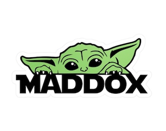 Aangepaste Star Wars-naamsticker, Grogu-sticker, Baby Yoda-sticker voor iPad, tablet, Stanley, bidon, waterbestendig gepersonaliseerde sticker