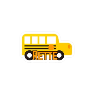 Yellow School Bus Custom Vinyl Sticker, School Bus, Vehicles, Sticker for Boys, Water Resistant, Custom Name Sticker, Personalized Sticker