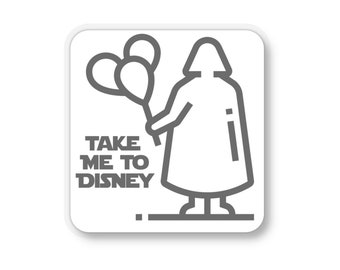 Sticker Take Me To Disney - Star Wars-sticker, Jedi-thema, Darth Vader, sticker Dark Side, Disneyland-sticker voor Stanley Cup