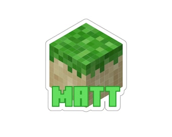 Minecraft aangepaste vinylsticker, sticker voor tablet, iPad, bidon of Kindle, aangepaste naamsticker, gamertag, gaming, Xbox, klimplant