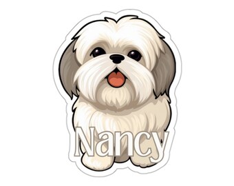 Shih Tzu-pup - aangepaste vinylsticker, hondensticker, puppy