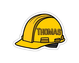 Aangepaste vinylsticker bouwhoed, waterflessticker, sticker voor tablet, iPad of Kindle, aangepaste naamsticker voor kinderen