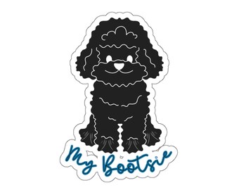 Maltipoo aangepaste vinylsticker, ik hou van mijn hondsticker, poedelhondsticker voor waterfles, tablet, iPad