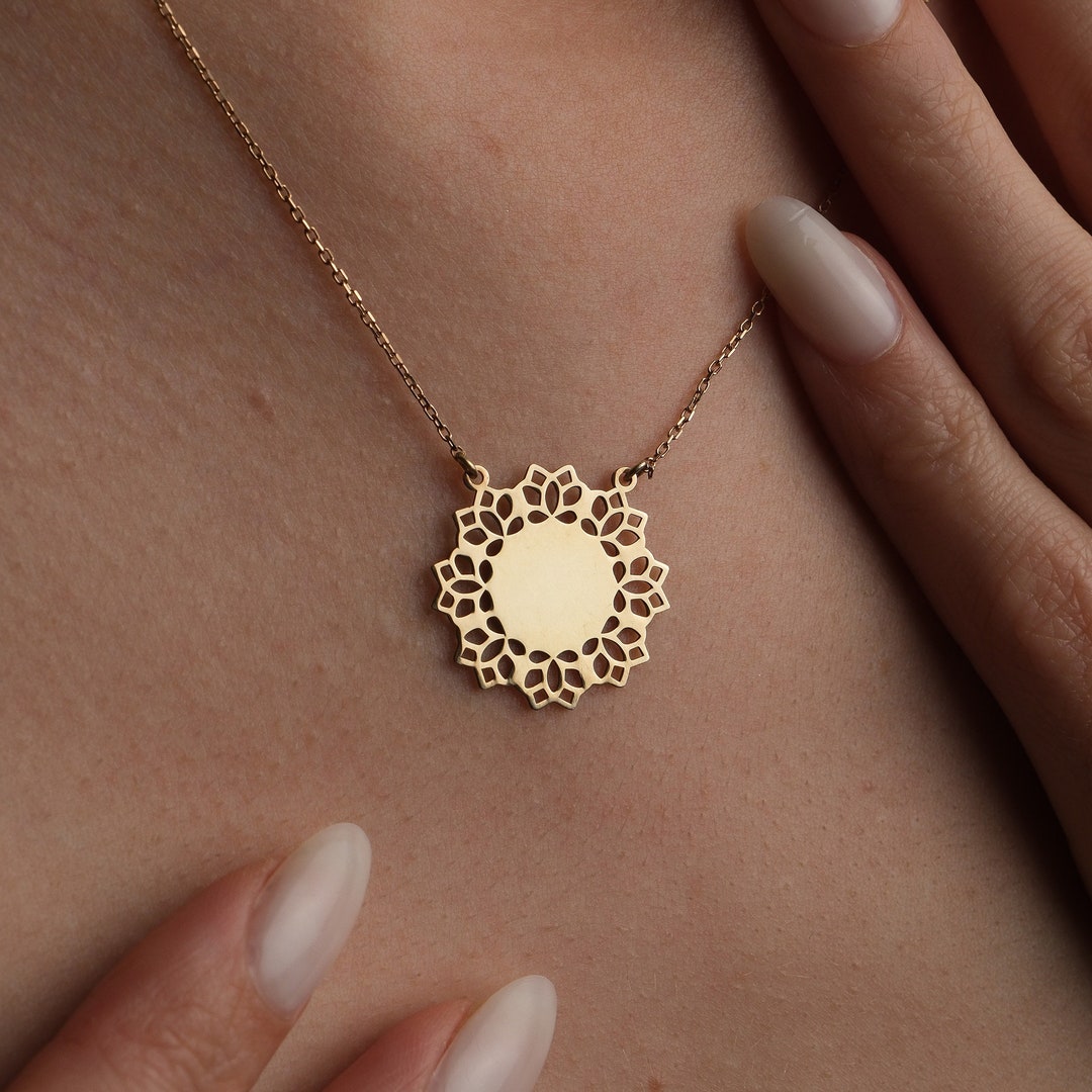 14K Gold Plated Crown Chakra Jewelry Heart Chakra Healing Necklace