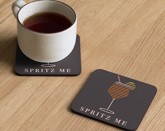 Spritz Me Coaster: Getränkeuntersetzer mit Korkrückseite, Sommergeschenk