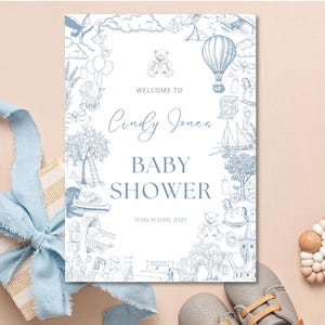 Letrero de bienvenida para baby shower de Toile De Jouy