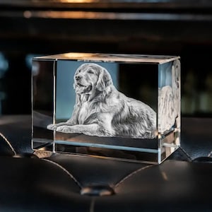 Engraved Crystal Photo Pet Memorial, Personalized Picture Frame