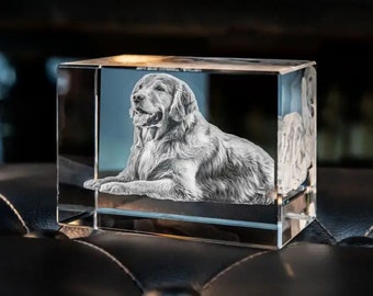 Engraved Crystal Photo Pet Memorial, Personalized Picture Frame