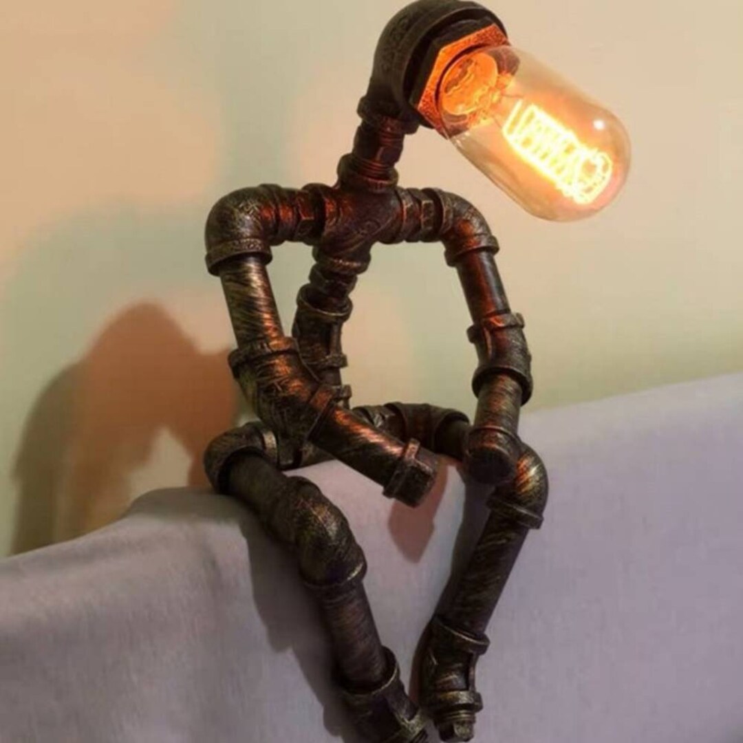 Pipeman Desk Lamp Robot Lamp Gifted Iron Tube Robot Table Lamp Water ...