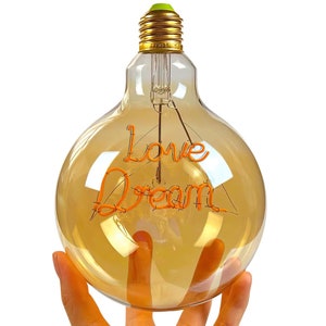 Bombilla con texto personalizado, luz LED con mensaje personalizado, bombilla decorativa con nombre personalizable, regalo para parejas, luz decorativa para el hogar, idea de regalo de Navidad