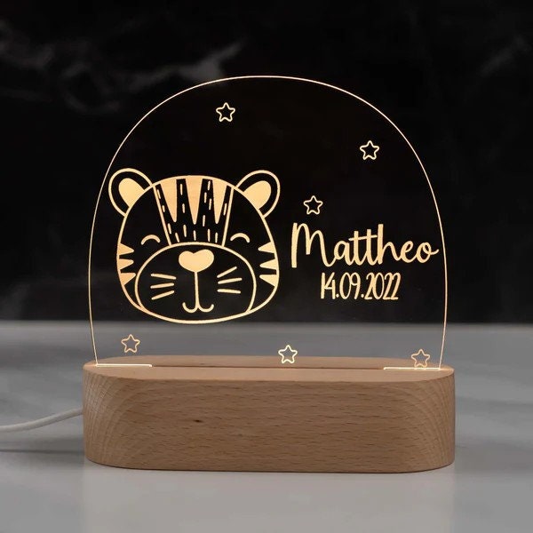 Personalized Baby Night Light with Name, Custom LED Nursery Decor, Unique Gift for Newborns, Handmade Nightlight, Customizable Baby Room