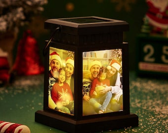 Personalized Photo Solar Lantern, Memorial Garden Light, Anniversary Gift