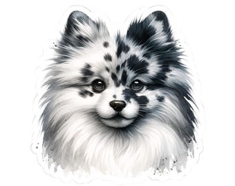 Pegatinas troqueladas de Pomerania Merle, pegatinas de perro adorables para agenda, etiquetas decorativas para cachorros, regalo para amantes de las mascotas, calcomanías de animales adorables