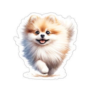 Cream Pomeranian Sticker for Phone Case, Stationary, or Water Bottle - Cute Gift for Dog Lovers