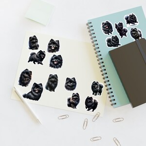 Black Pomeranian Vinyl Sticker Sheet: Laptop, Journal Decals image 3