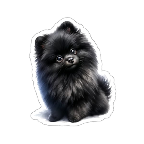Black Pomeranian Vinyl Sticker, Gift for Pomeranian Owners, Dog Decal, Laptop & Water Bottle Pom Accessory, Durable Pet-Themed Sticker