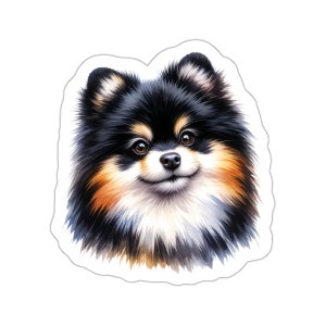 Pomeranian Stickers - Vinyl Dog Decal, Water Bottle & Laptop Pom Accessory, Parti Color Pomeranian Gifts, Pet-Themed Sticker, Hygge Decor
