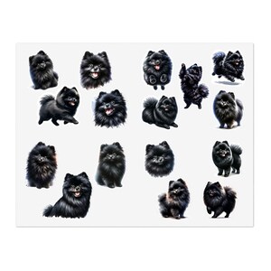 Black Pomeranian Vinyl Sticker Sheet: Laptop, Journal Decals image 2