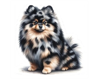 Pegatinas troqueladas de Pomerania Merle: adorables pegatinas de perro, para amantes de las mascotas, para portátil, regalo para mamá perruna, para amantes de los animales