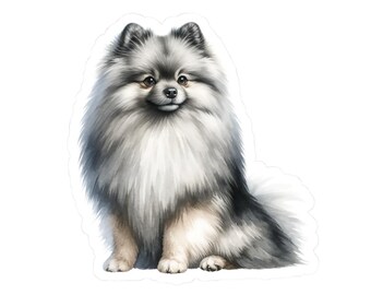 Pegatina de Pomerania Sable Lobo: Vinilo brillante para perro