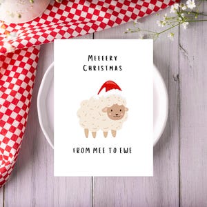 Tarjeta de Navidad / Linda tarjeta de Navidad de oveja para mejor amigo, esposo, esposa, novio, novia, mamá, papá, amigo, familia, Navidad, A5, digital