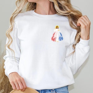 Jesus Divine Mercy Sweatshirt, Jesus I Trust in You Jumper, Catholic Crewneck, Unisex Christian Pullover, Catholic Gifts