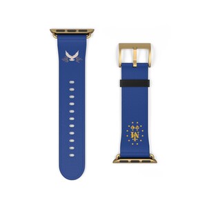 Blue Miraculous Medal Apple Watch Band: Catholic Gift