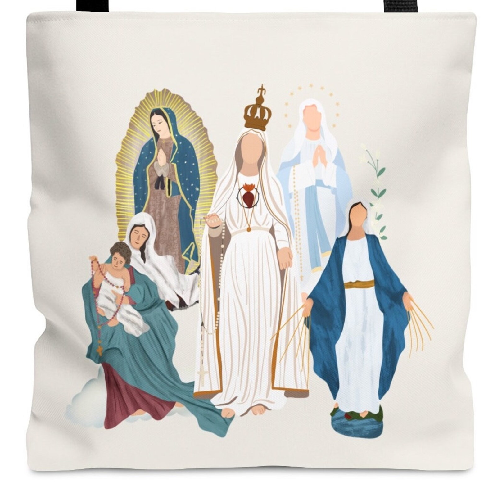 Blessed Virgin Mary Tote Bag: Catholic Polyester Shoulder Bag - Etsy