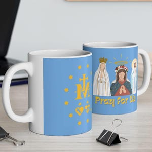 Virgin Mary Miraculous Medal Mug: Catholic Saint Coffee Cup