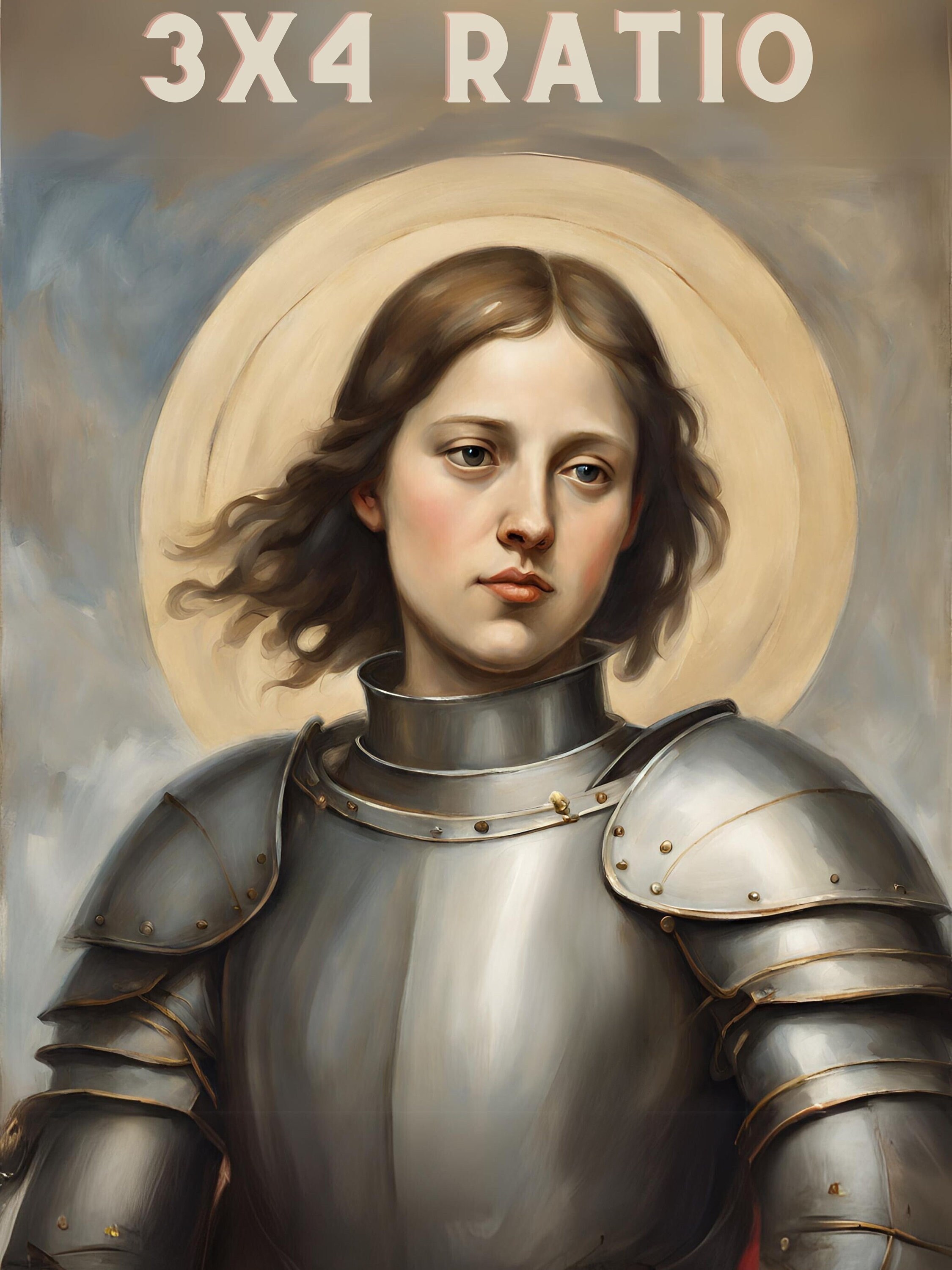 Saint Joan of Arc Exquisite Portrait, Digital Download, Oil Painting