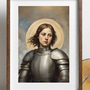 Saint Joan of Arc Portrait: Catholic Art Printable (Digital Download)