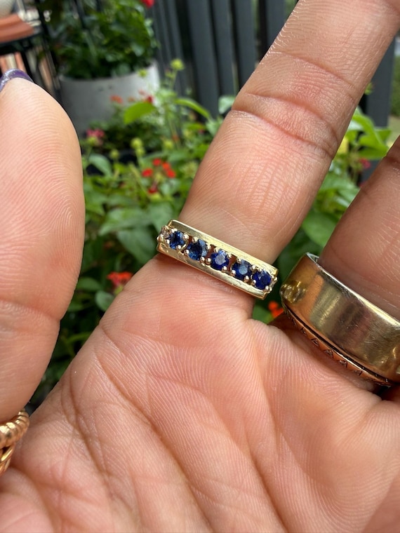 18k Diamond Sapphire Ruby Square ring - image 5