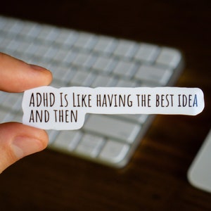 ADHD Brain Sticker, ADHD Neurodivergent Vinyl Sticker, Executive Dysfunction, Mental Health, Funny Sticker for your laptop or hydroflask