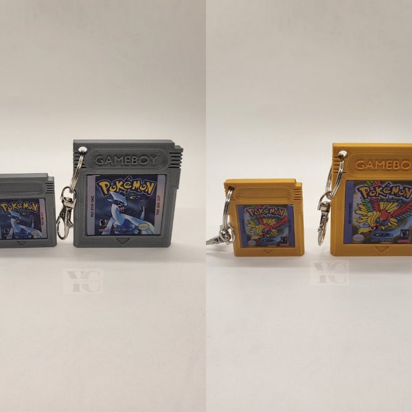 Gold And Silver Game Cartridge Keychain