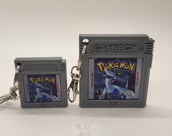Gold And Silver Game Cartridge Keychain
