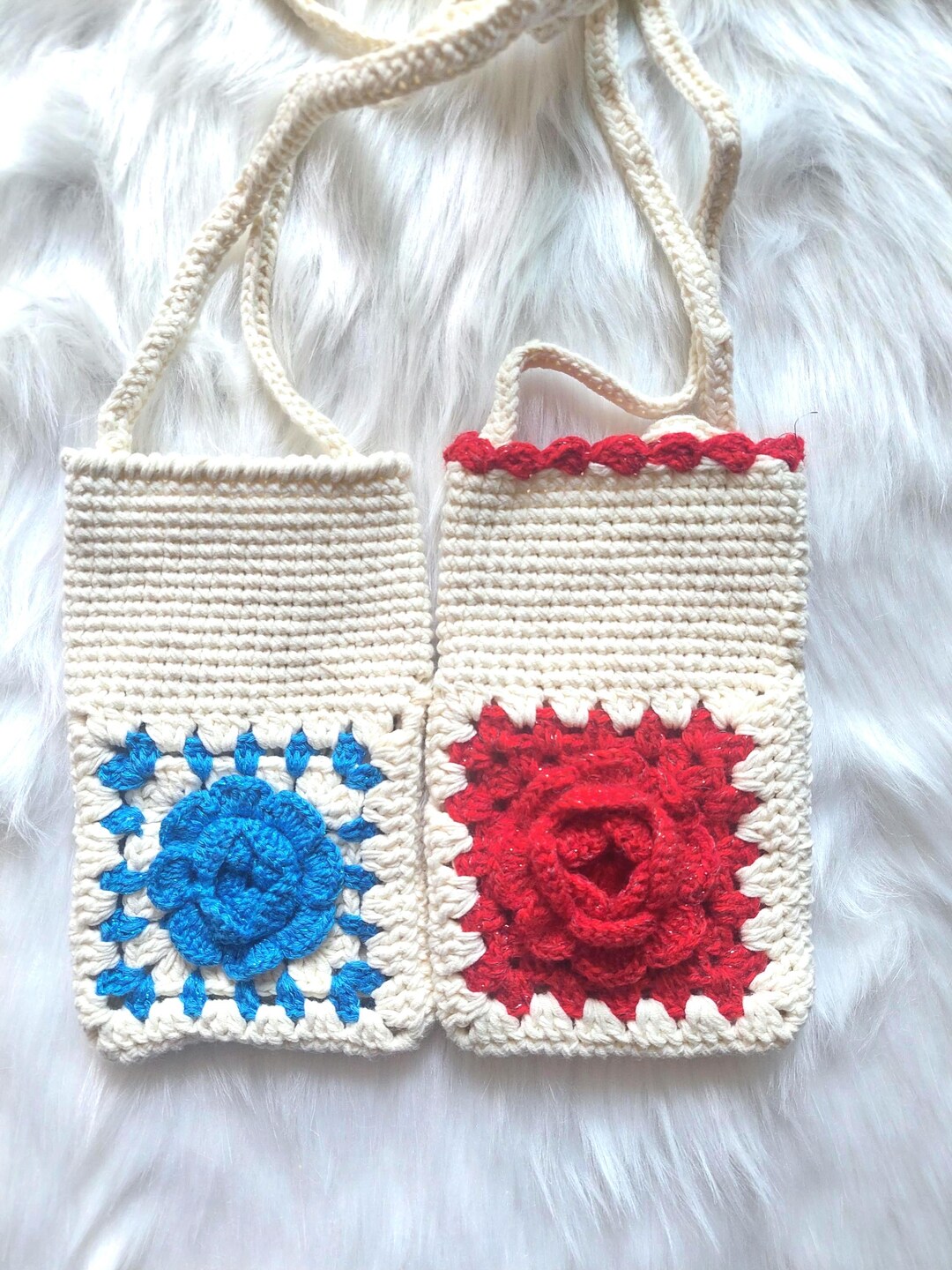 Charming Crochet Rose Phone Sling Bag, Ideal Gift for Flower