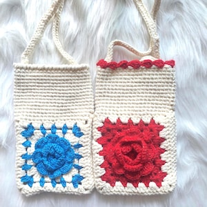 Charming Crochet Rose Phone Sling Bag, Ideal Gift for Flower Lovers