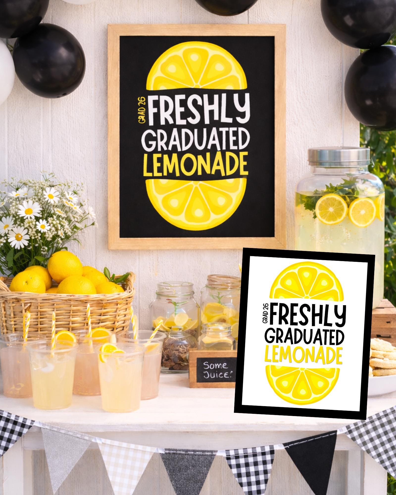 Graduation Lemonade Bar Sign, Class of 2026 Drink Decor (digital ...