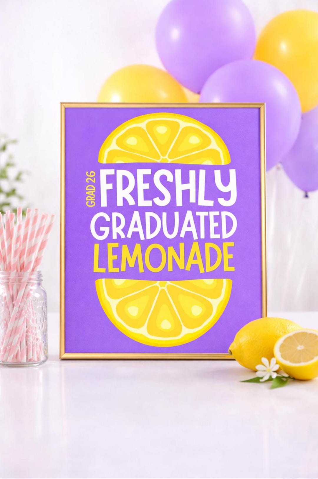 Graduation Lemonade Stand Sign Graduation Lemonade Bar Sign, Class of 2026 Party Decor (instant ...