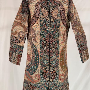 Luxury Kani/Jamawar  Wool Ladies Jacket | woven Kashmir Artwear | Statement fashion wear | Kashmir Winter Dresses|long length| size 36