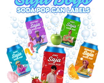 Kpop Demon Hunters Saja Boys Soda Can Labels | Party Decor (PDF)