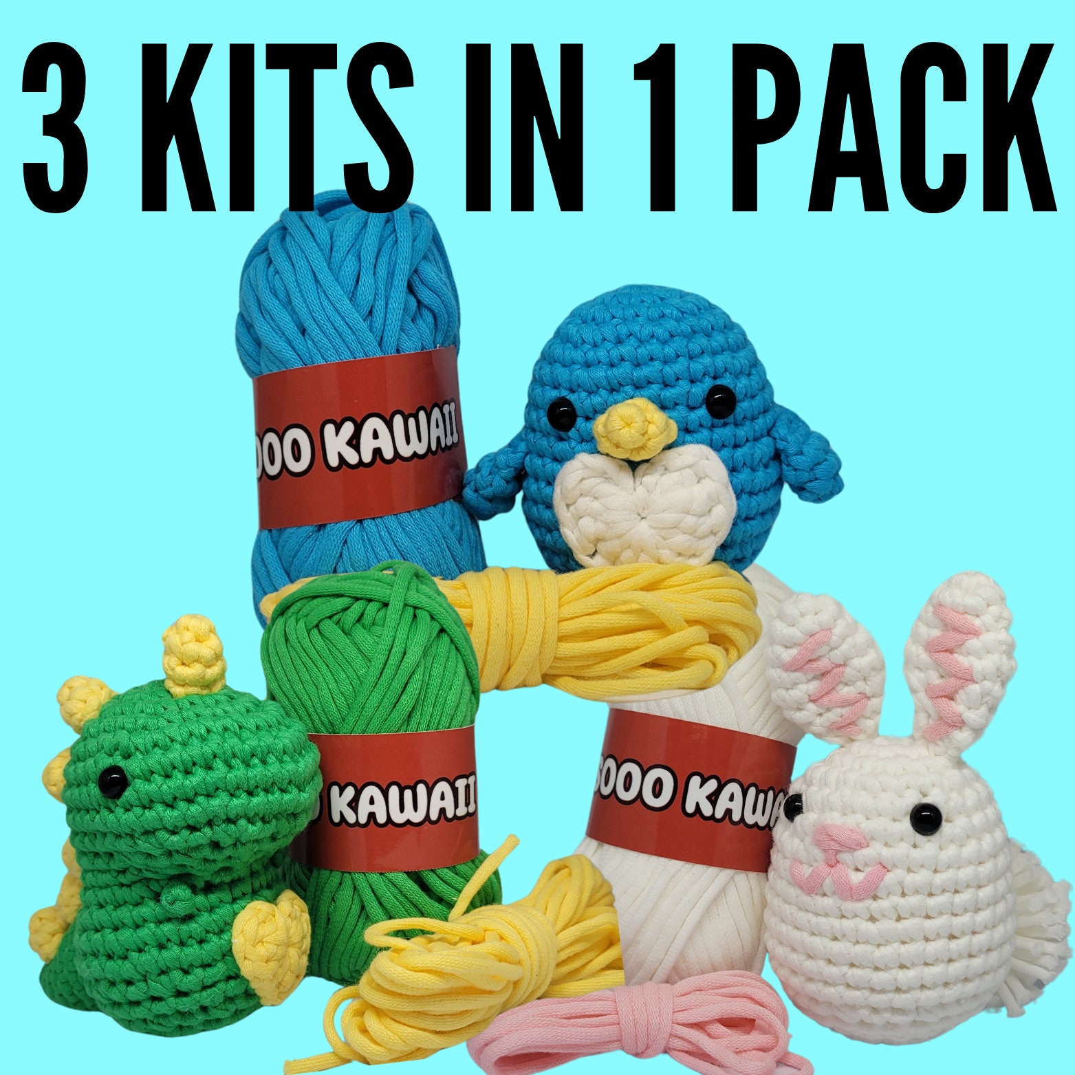 Beginner Frog Crochet Kit Easy Crochet Starter Kit Crochet Animals Kit  Amigurumi Kit Crochet Gift Animal Crochet Store 