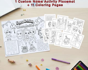 KPop Demon Hunter Birthday Placemat | Personalized Activity Page (Digital Download)